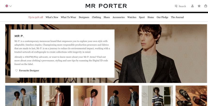 MR PORTER website